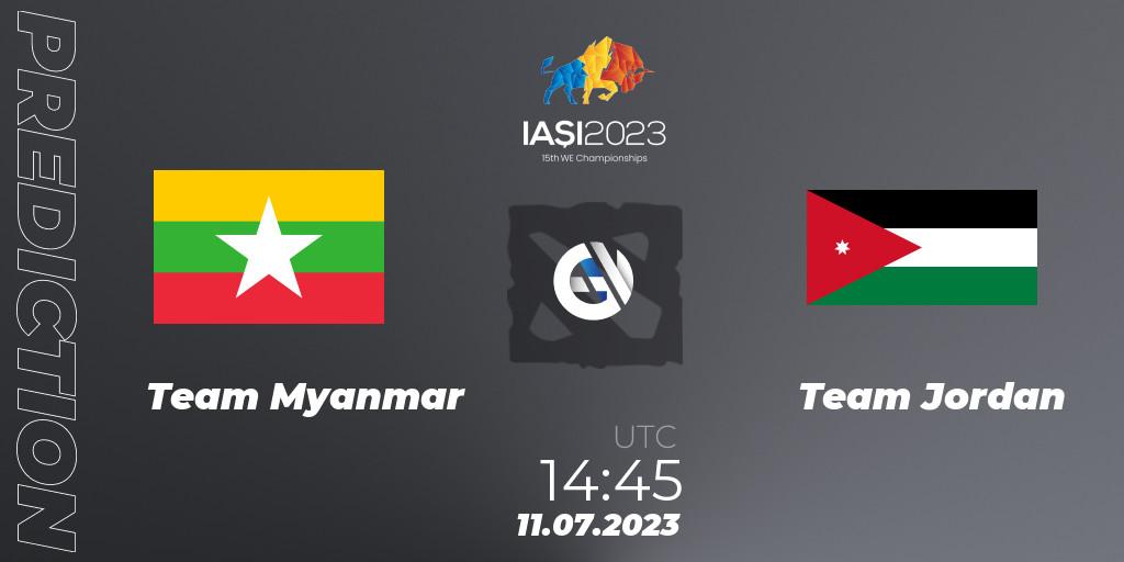 Team Myanmar vs Team Jordan: Match Prediction. 11.07.2023 at 14:45, Dota 2, Gamers8 IESF Asian Championship 2023