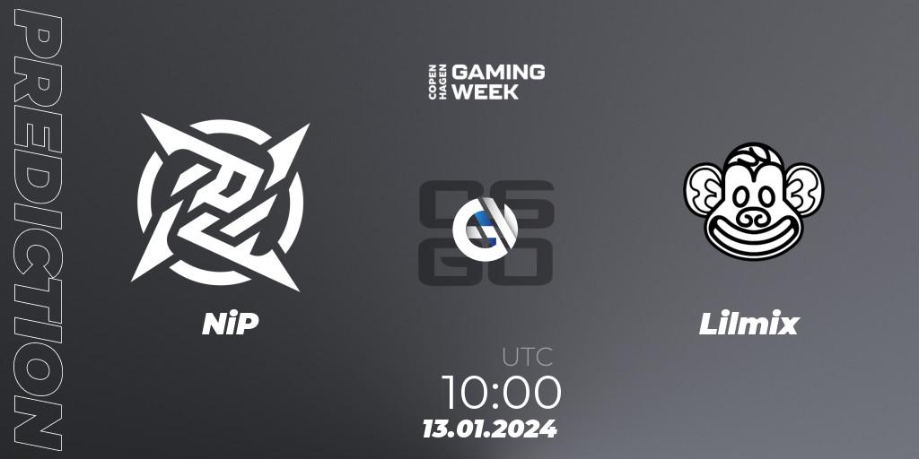 NiP vs Lilmix: Match Prediction. 13.01.2024 at 10:00, Counter-Strike (CS2), Copenhagen Gaming Week 2024