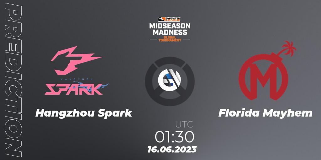 Hangzhou Spark vs Florida Mayhem: Match Prediction. 16.06.23, Overwatch, Overwatch League 2023 - Midseason Madness