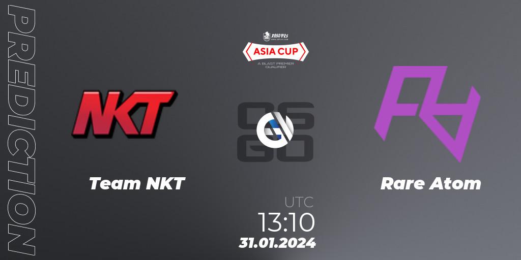 Team NKT vs Rare Atom: Match Prediction. 31.01.2024 at 13:10, Counter-Strike (CS2), 5E Arena Asia Cup Spring 2024 - BLAST Premier Qualifier