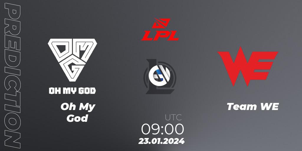 Oh My God vs Team WE: Match Prediction. 23.01.2024 at 09:00, LoL, LPL Spring 2024 - Group Stage