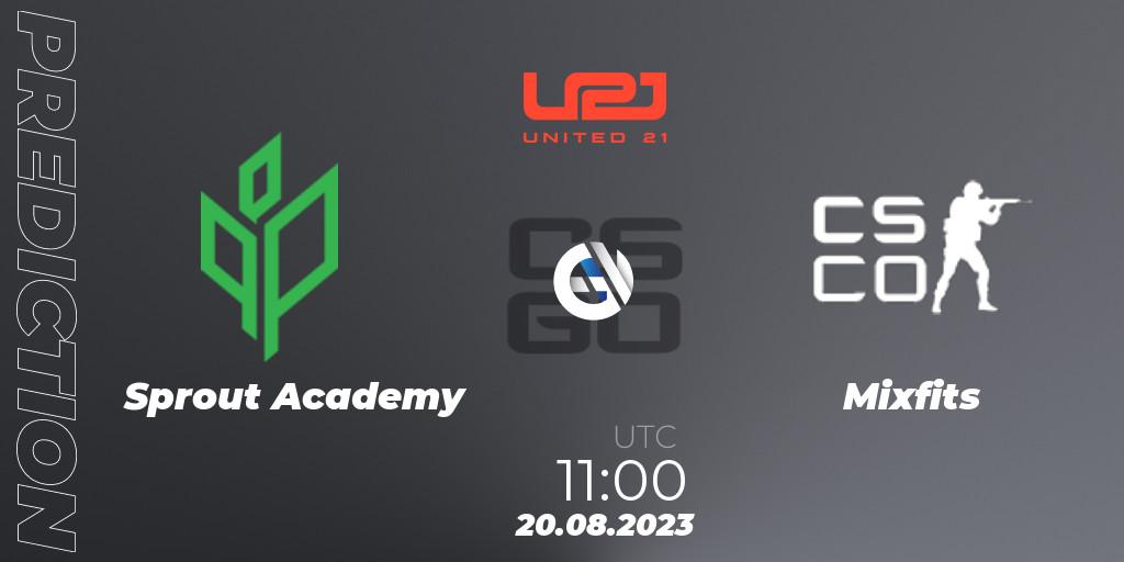 Sprout Academy vs Mixfits: Match Prediction. 20.08.2023 at 11:00, Counter-Strike (CS2), United21 Season 5