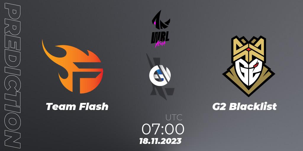 Team Flash vs G2 Blacklist: Match Prediction. 18.11.23, Wild Rift, WRL Asia 2023 - Season 2 - Regular Season