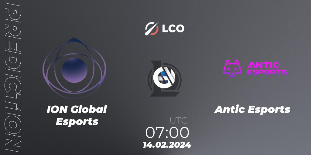 ION Global Esports vs Antic Esports: Match Prediction. 14.02.2024 at 07:00, LoL, LCO Split 1 2024 - Group Stage