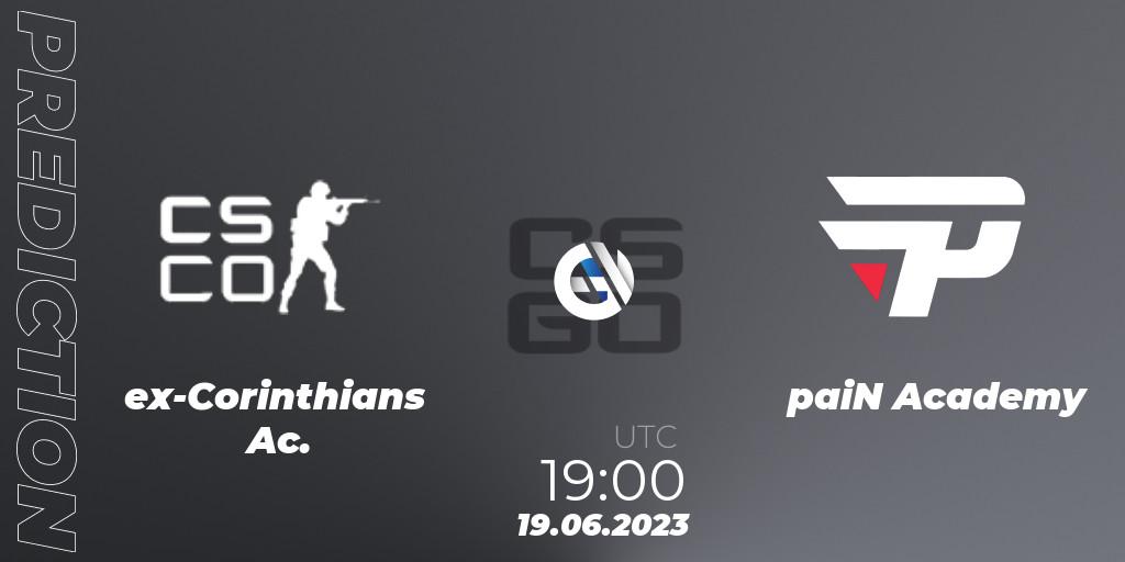 ex-Corinthians Ac. vs paiN Academy: Match Prediction. 19.06.23, CS2 (CS:GO), Gamers Club Liga Série A: June 2023