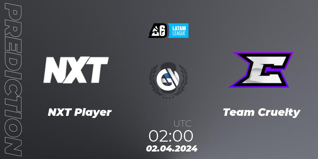 NXT Player vs Team Cruelty: Match Prediction. 02.04.2024 at 02:00, Rainbow Six, LATAM League 2024 - Stage 1: LATAM North