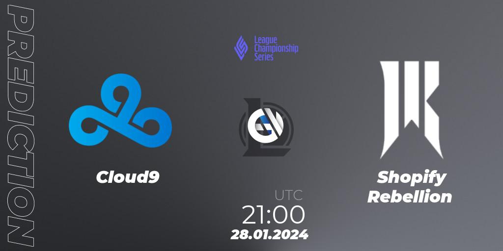 Cloud9 vs Shopify Rebellion: Match Prediction. 28.01.2024 at 21:00, LoL, LCS Spring 2024 - Group Stage