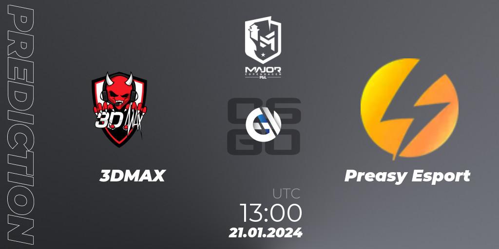 3DMAX vs Preasy Esport: Match Prediction. 21.01.24, CS2 (CS:GO), PGL CS2 Major Copenhagen 2024 Europe RMR Decider Qualifier