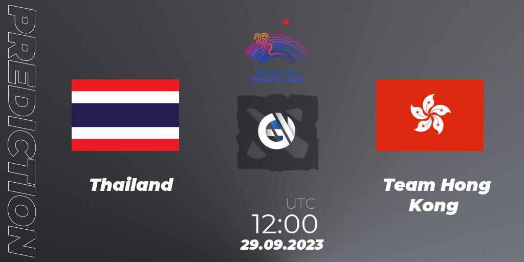 Thailand vs Team Hong Kong: Match Prediction. 29.09.2023 at 12:00, Dota 2, 2022 Asian Games