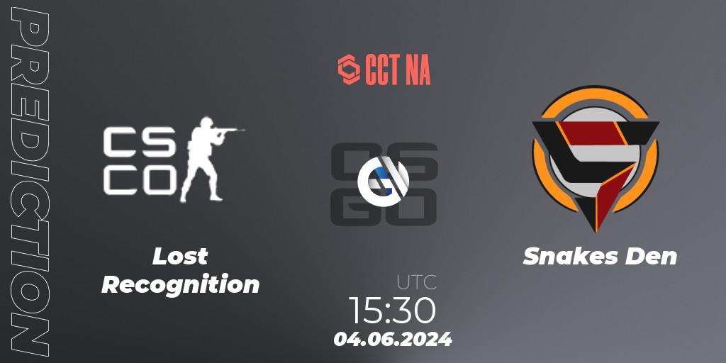 Lost Recognition vs Snakes Den: Match Prediction. 04.06.2024 at 15:30, Counter-Strike (CS2), CCT Season 2 North American Series #1