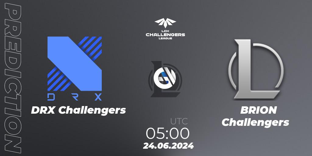 DRX Challengers vs BRION Challengers: Match Prediction. 24.06.2024 at 05:00, LoL, LCK Challengers League 2024 Summer - Group Stage