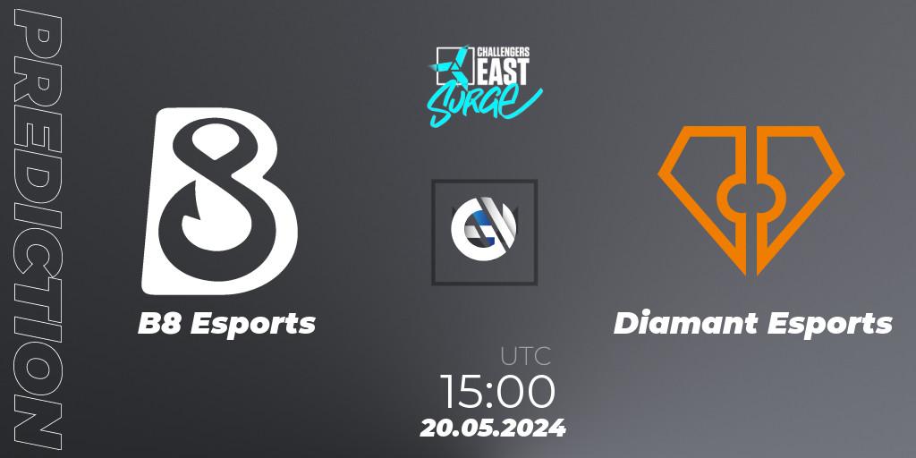 B8 Esports vs Diamant Esports: Match Prediction. 20.05.2024 at 15:00, VALORANT, VALORANT Challengers 2024 East: Surge Split 2