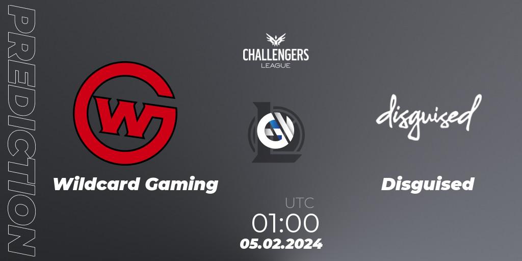 Wildcard Gaming vs Disguised: Match Prediction. 05.02.2024 at 01:00, LoL, NACL 2024 Spring - Group Stage