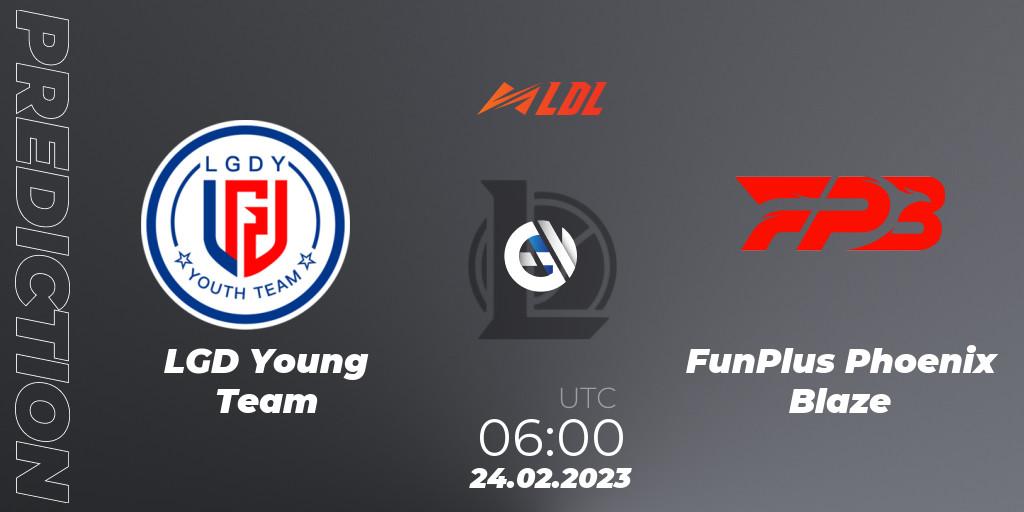 LGD Young Team vs FunPlus Phoenix Blaze: Match Prediction. 24.02.2023 at 06:00, LoL, LDL 2023 - Regular Season