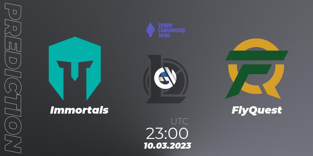 Immortals vs FlyQuest: Match Prediction. 10.03.2023 at 23:00, LoL, LCS Spring 2023 - Group Stage