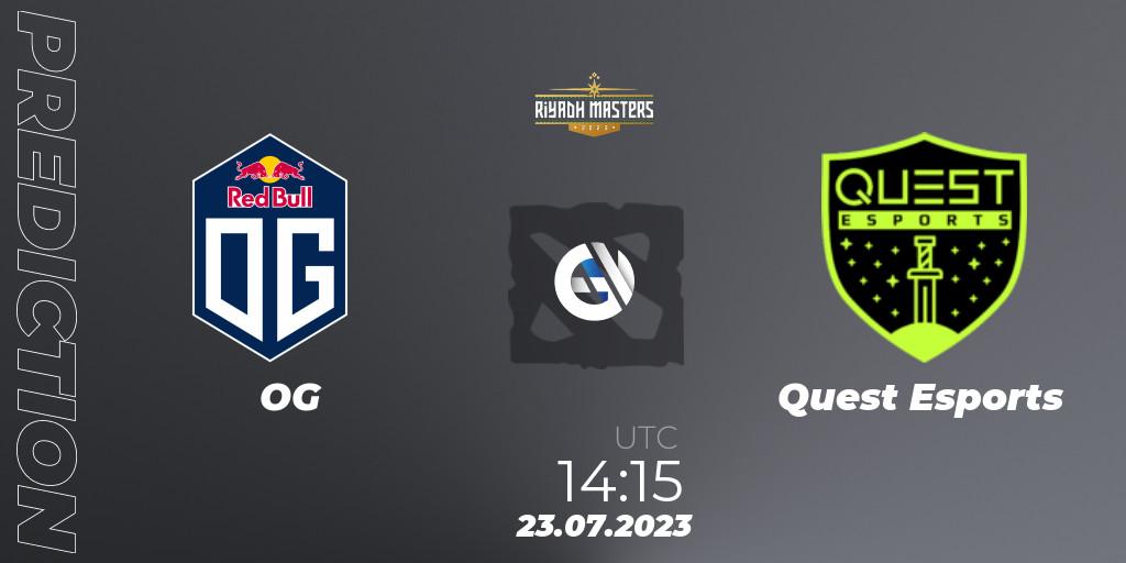 OG vs PSG Quest: Match Prediction. 23.07.2023 at 14:37, Dota 2, Riyadh Masters 2023 - Group Stage