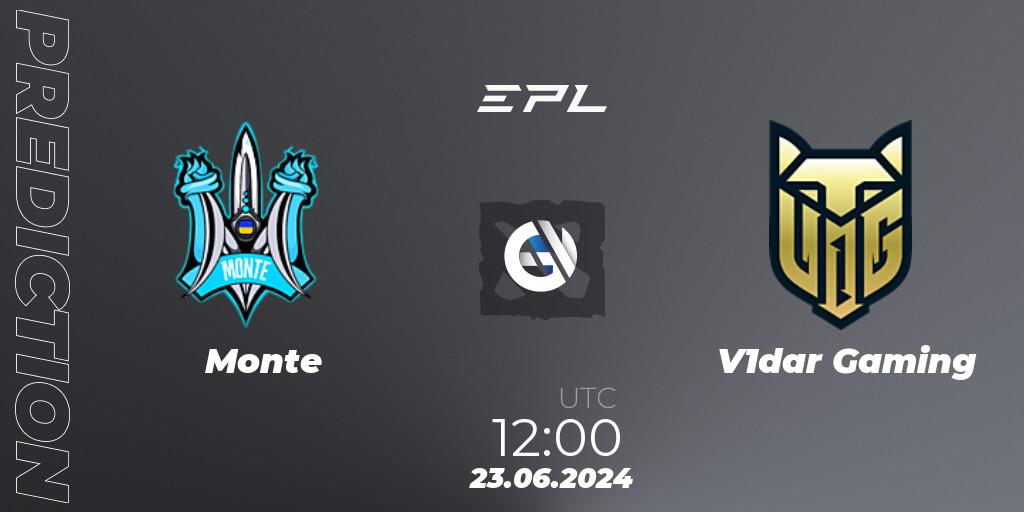 Monte vs V1dar Gaming: Match Prediction. 23.06.2024 at 12:00, Dota 2, European Pro League Season 19: Division 2