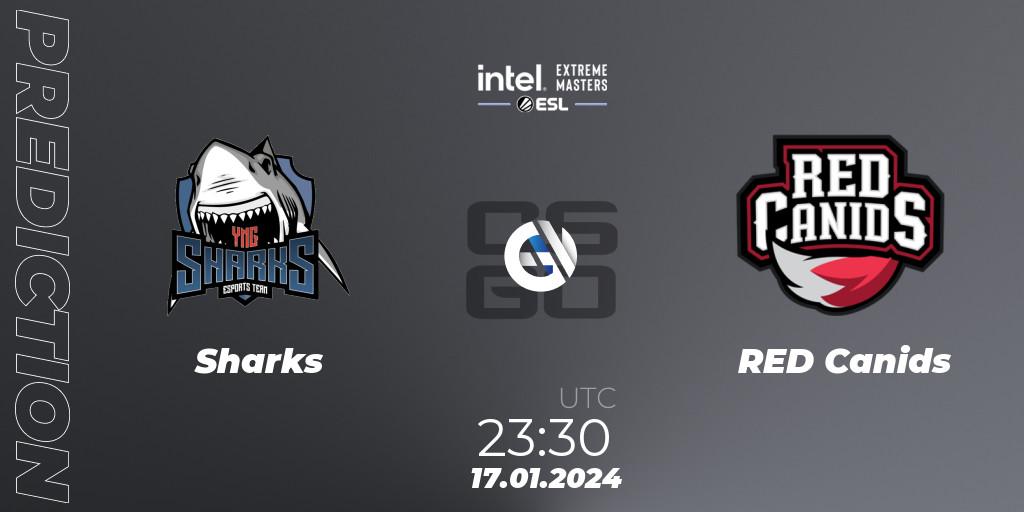 Sharks vs RED Canids: Match Prediction. 17.01.2024 at 23:30, Counter-Strike (CS2), Intel Extreme Masters China 2024: South American Closed Qualifier