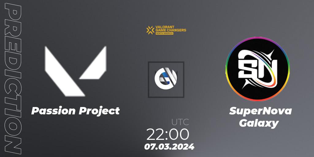 Passion Project vs SuperNova Galaxy: Match Prediction. 08.03.2024 at 01:00, VALORANT, VCT 2024: Game Changers North America Series Series 1
