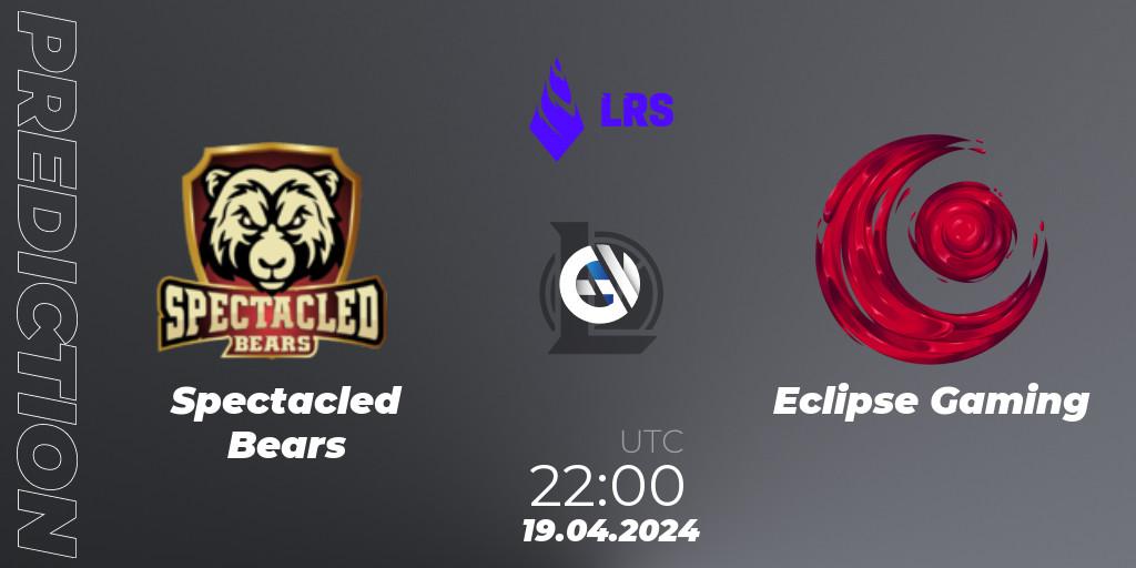 Spectacled Bears vs Eclipse Gaming: Match Prediction. 19.04.24, LoL, Liga Regional Sur 2024