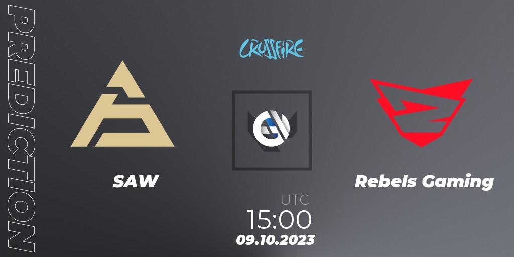 SAW vs Rebels Gaming: Match Prediction. 09.10.2023 at 15:00, VALORANT, LVP - Crossfire Cup 2023: Contenders #1