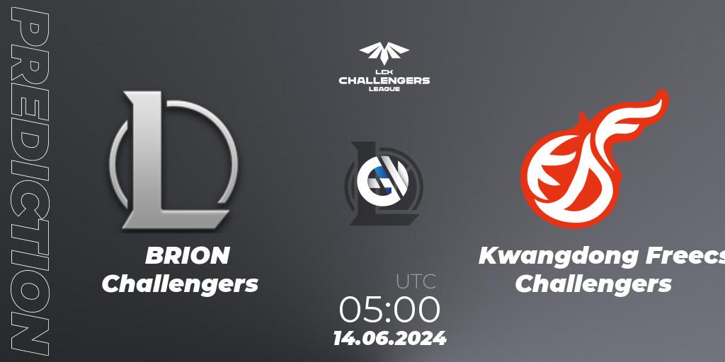 BRION Challengers vs Kwangdong Freecs Challengers: Match Prediction. 14.06.2024 at 05:00, LoL, LCK Challengers League 2024 Summer - Group Stage