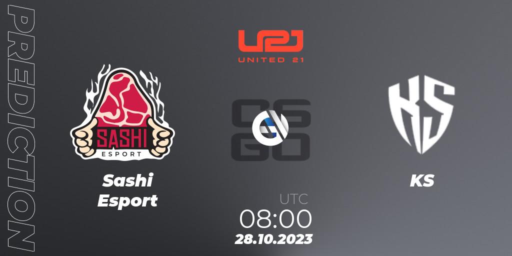  Sashi Esport vs KS: Match Prediction. 28.10.2023 at 08:00, Counter-Strike (CS2), United21 Season 7