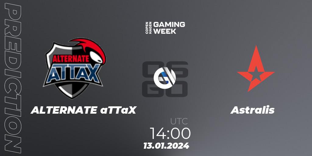 ALTERNATE aTTaX vs Astralis: Match Prediction. 13.01.2024 at 14:10, Counter-Strike (CS2), Copenhagen Gaming Week 2024
