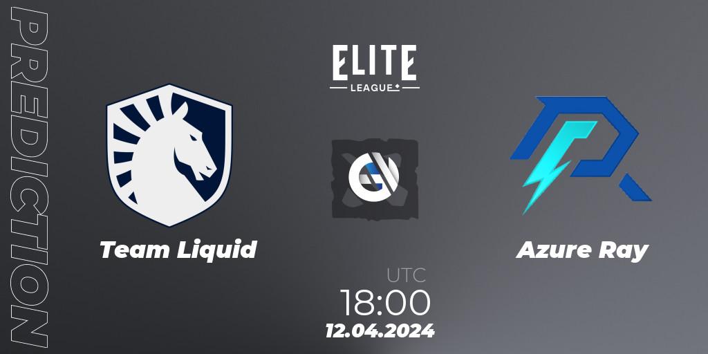 Team Liquid vs Azure Ray: Match Prediction. 12.04.2024 at 18:00, Dota 2, Elite League