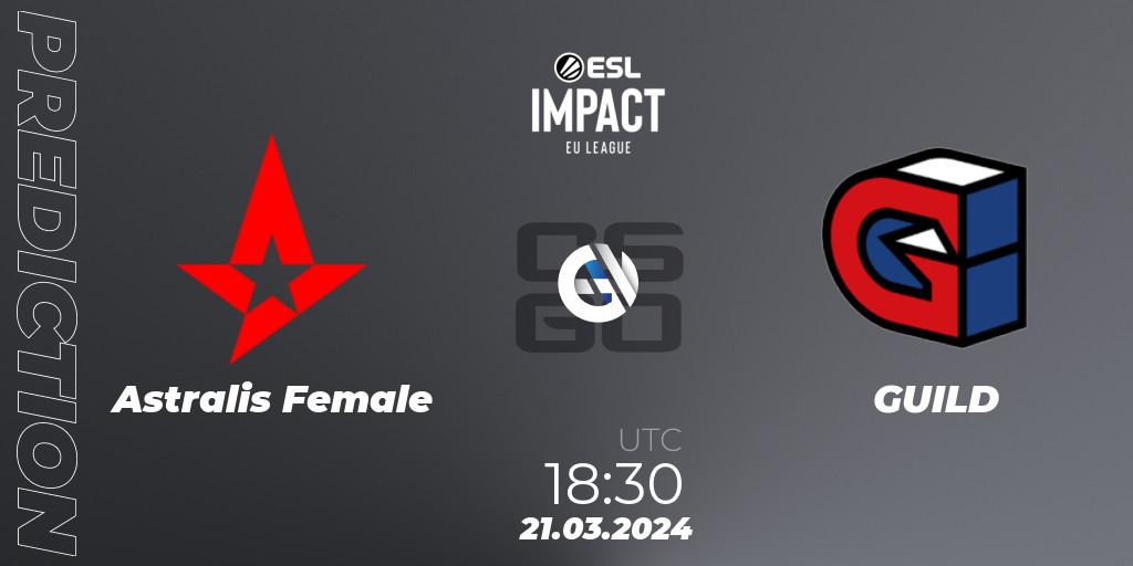 Astralis Female vs GUILD: Match Prediction. 21.03.24, CS2 (CS:GO), ESL Impact League Season 5: Europe