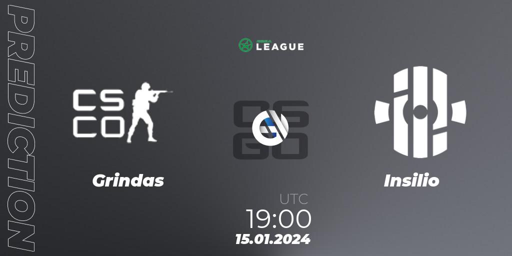 Grindas vs Insilio: Match Prediction. 05.02.2024 at 17:00, Counter-Strike (CS2), ESEA Season 48: Advanced Division - Europe