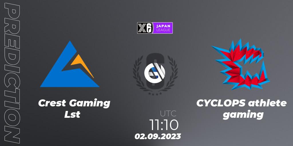 Crest Gaming Lst vs CYCLOPS athlete gaming: Match Prediction. 02.09.2023 at 11:10, Rainbow Six, Japan League 2023 - Stage 2