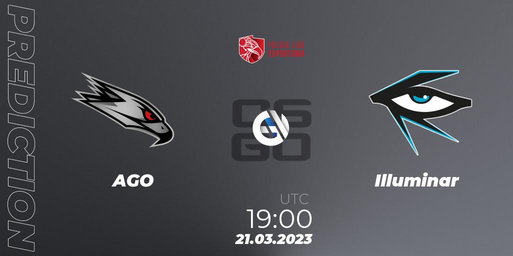 AGO vs Illuminar: Match Prediction. 21.03.23, CS2 (CS:GO), Polska Liga Esportowa 2023: Split #1