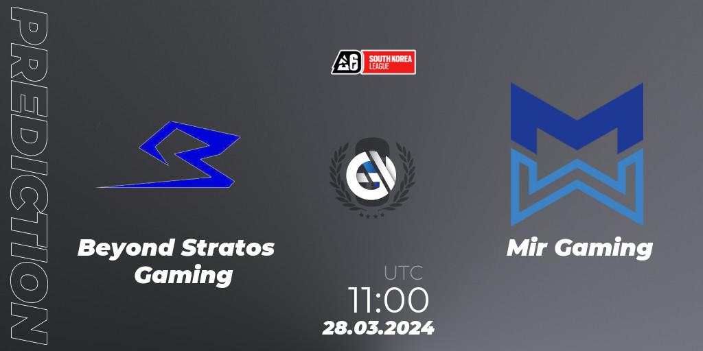 Beyond Stratos Gaming vs Mir Gaming: Match Prediction. 28.03.2024 at 11:00, Rainbow Six, South Korea League 2024 - Stage 1