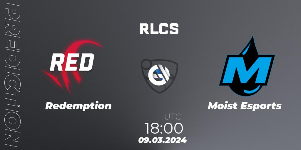 Redemption vs Moist Esports: Match Prediction. 09.03.2024 at 18:00, Rocket League, RLCS 2024 - Major 1: Europe Open Qualifier 3