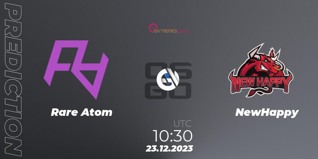 Rare Atom vs NewHappy: Match Prediction. 23.12.2023 at 10:30, Counter-Strike (CS2), eXTREMESLAND 2023: Chinese Qualifier