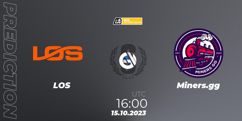 LOS vs Miners.gg: Match Prediction. 15.10.2023 at 16:00, Rainbow Six, Brazil League 2023 - Stage 2 - Last Chance Qualifiers