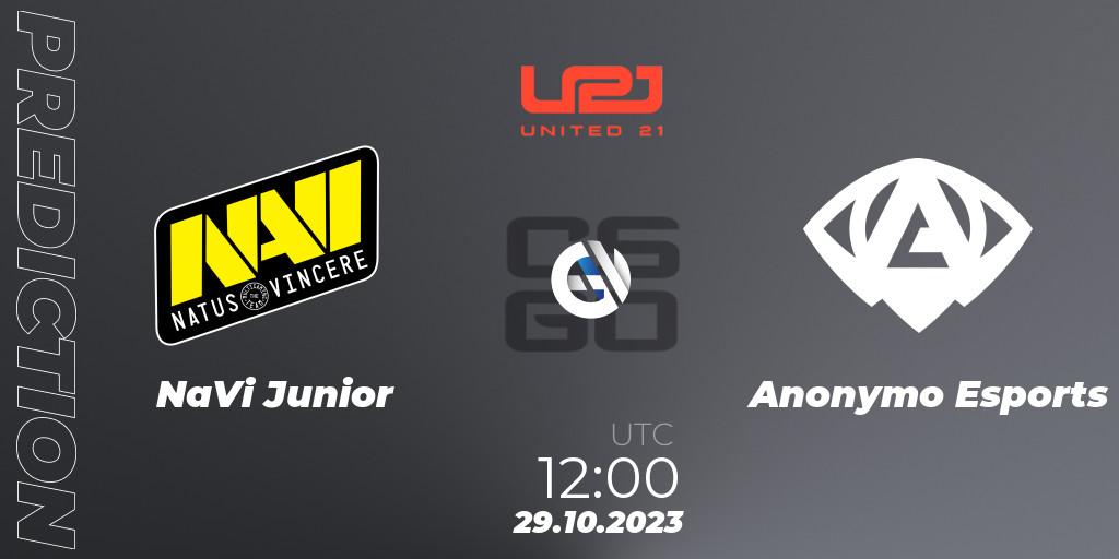 NaVi Junior vs Anonymo Esports: Match Prediction. 28.10.2023 at 12:00, Counter-Strike (CS2), United21 Season 7