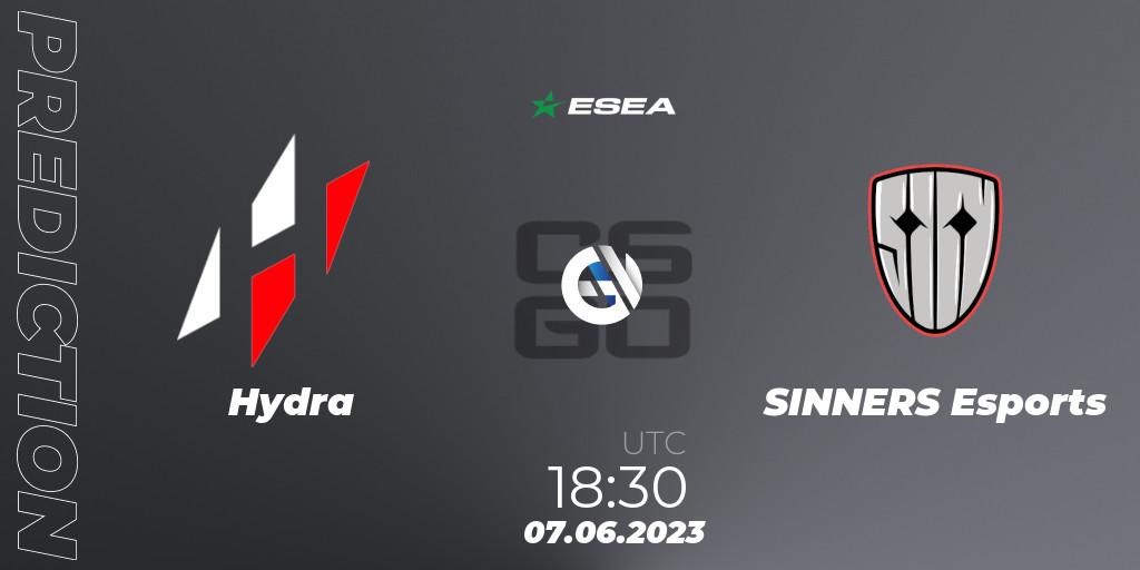Hydra vs SINNERS Esports: Match Prediction. 07.06.2023 at 16:15, Counter-Strike (CS2), ESEA Advanced Season 45 Europe