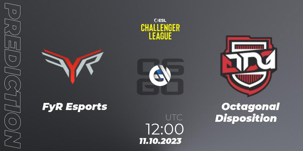FyR Esports vs Octagonal Disposition: Match Prediction. 13.10.2023 at 12:00, Counter-Strike (CS2), ESL Challenger League Season 46: Asia-Pacific