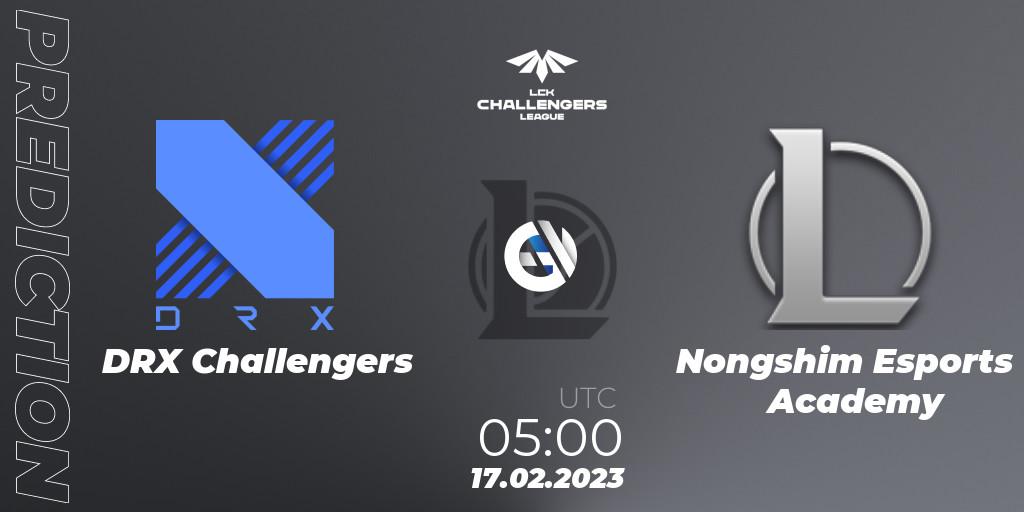 DRX Challengers vs Nongshim Esports Academy: Match Prediction. 17.02.2023 at 05:00, LoL, LCK Challengers League 2023 Spring