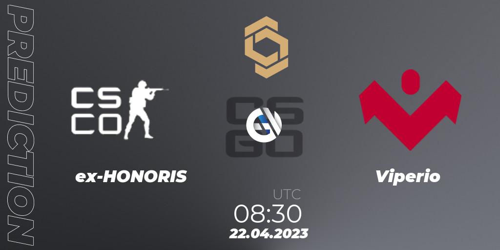 ex-HONORIS vs Viperio: Match Prediction. 22.04.2023 at 08:30, Counter-Strike (CS2), CCT South Europe Series #4