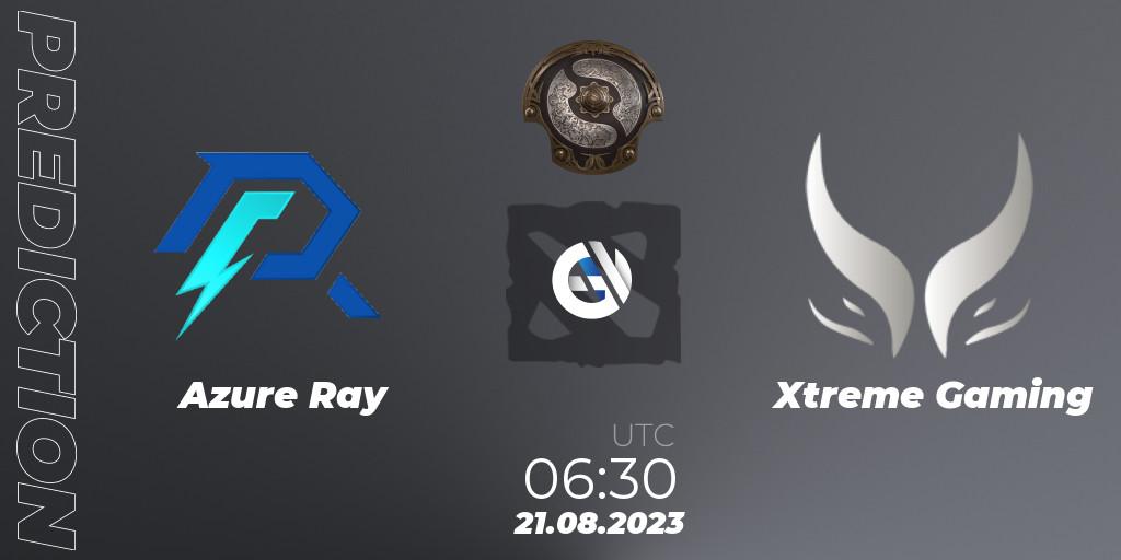 Azure Ray vs Xtreme Gaming: Match Prediction. 21.08.2023 at 06:58, Dota 2, The International 2023 - China Qualifier