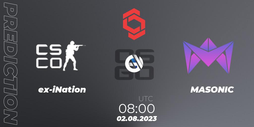 ex-iNation vs MASONIC: Match Prediction. 02.08.2023 at 08:00, Counter-Strike (CS2), CCT Central Europe Series #7