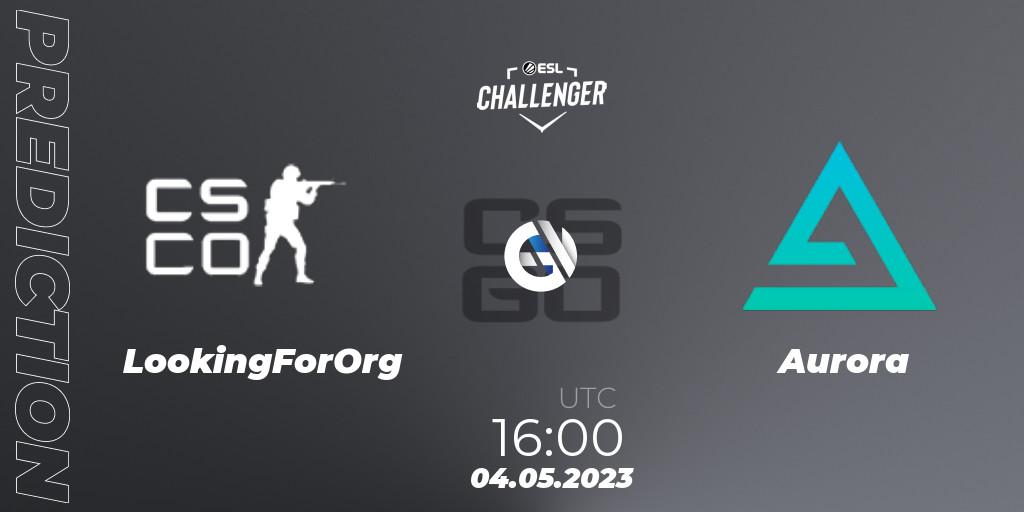 LookingForOrg vs Aurora: Match Prediction. 04.05.2023 at 16:00, Counter-Strike (CS2), ESL Challenger Katowice 2023: European Open Qualifier