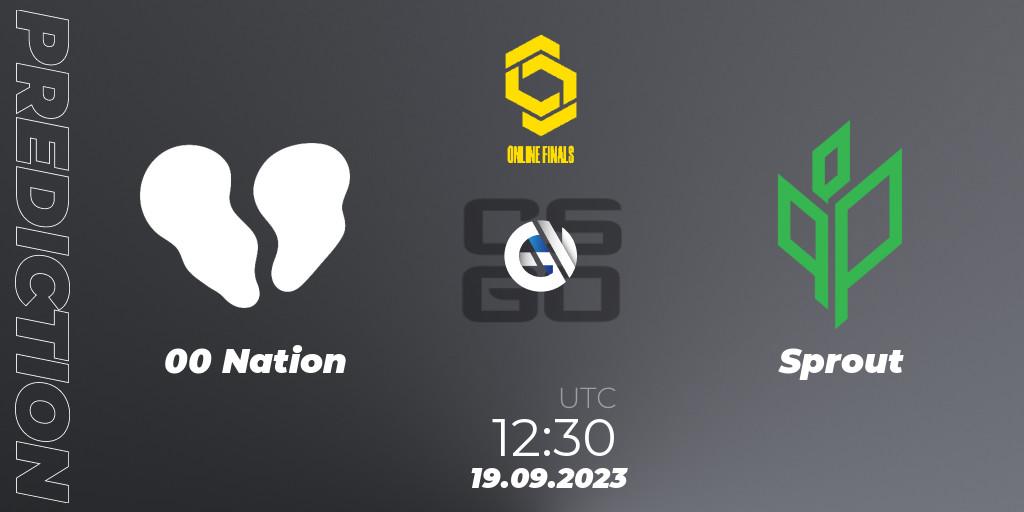 00 Nation vs Sprout: Match Prediction. 19.09.2023 at 12:30, Counter-Strike (CS2), CCT Online Finals #3