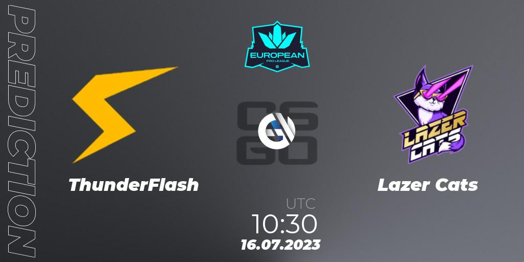 ThunderFlash vs Lazer Cats: Match Prediction. 16.07.2023 at 10:30, Counter-Strike (CS2), European Pro League Season 9