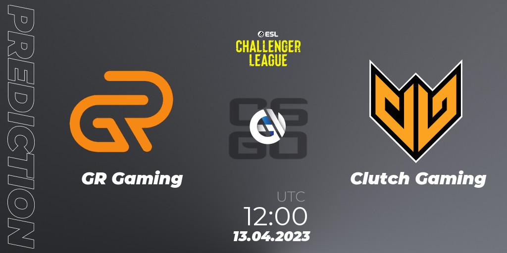 GR Gaming vs Clutch Gaming: Match Prediction. 13.04.2023 at 12:00, Counter-Strike (CS2), ESL Challenger League Season 45: Asia-Pacific