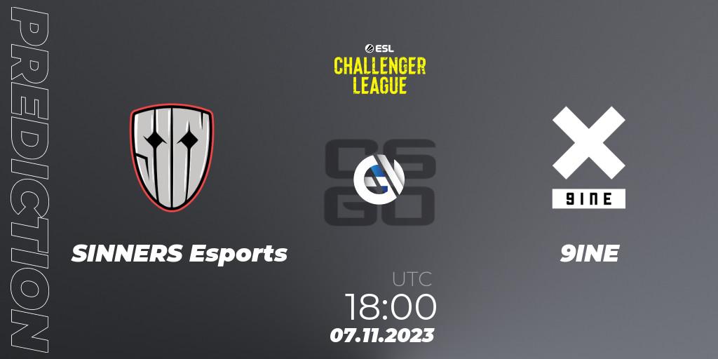 SINNERS Esports vs 9INE: Match Prediction. 07.11.2023 at 18:00, Counter-Strike (CS2), ESL Challenger League Season 46: Europe