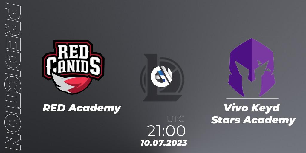 RED Academy vs Vivo Keyd Stars Academy: Match Prediction. 10.07.2023 at 21:00, LoL, CBLOL Academy Split 2 2023 - Group Stage